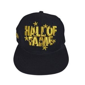 Hall Of Fame Mike Piazza Cooperstown Cap Hat Black Gold Embroidery